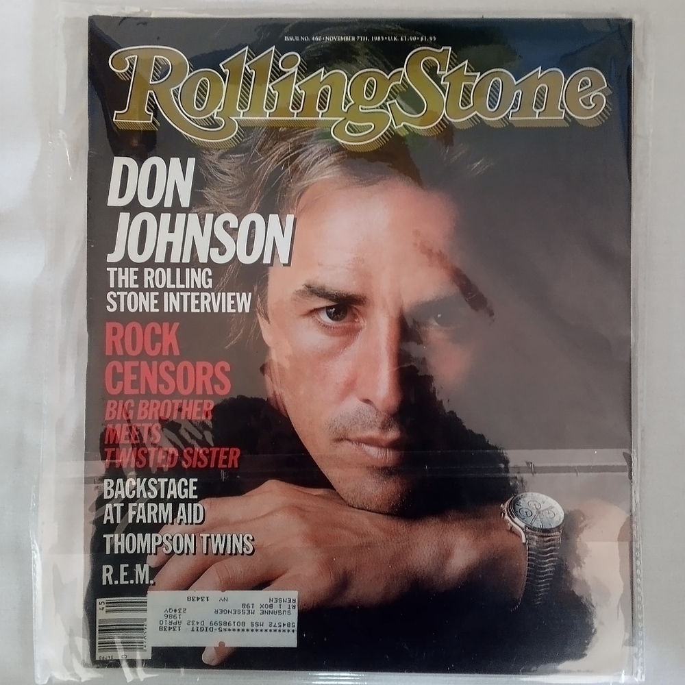 Vintage Rolling Stone Magazine 460 Nov 7 1985 Don Johnson Willie Nelson Farm Aid